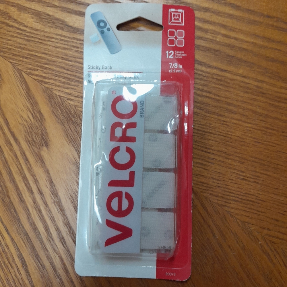 Sticky Back Fasteners White 12 Squares NWT Size:7/8"  Velcro